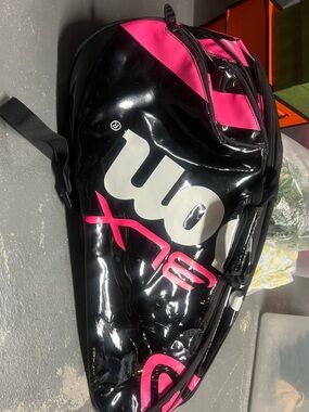 Wilson Black & Pink Glossy Women’s Tennis Travel Bag